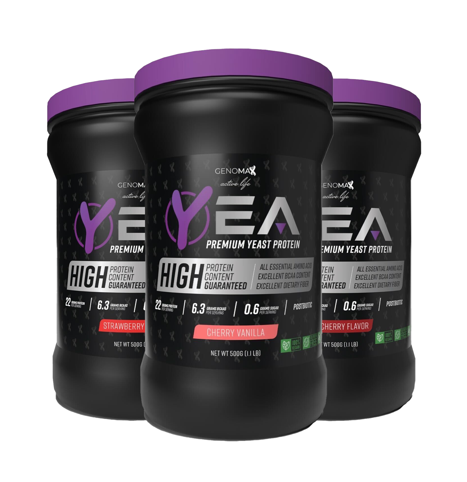 Sour Cherry Flavor 2x500g + Strawberry Flavor 1x500g